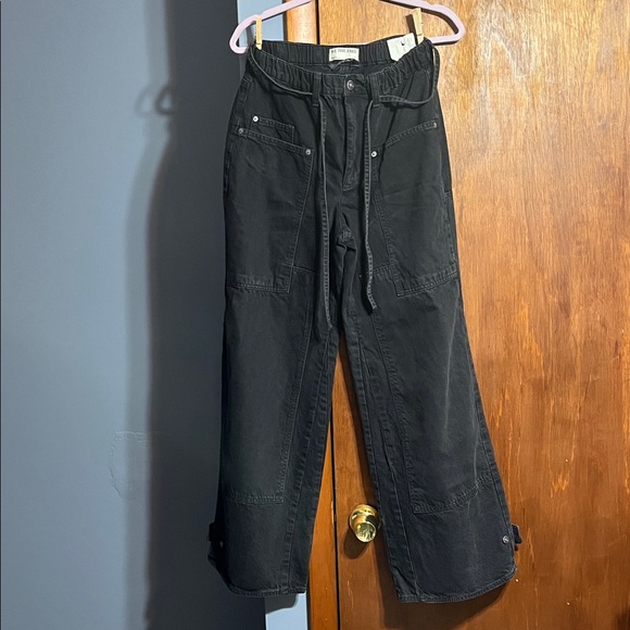 NWT Free People Black Curvy Outlaw wide leg jeans - Picture 5 of 5